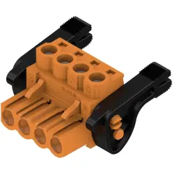Pin header, 4 pole, pitch 5.08 mm, straight, orange, 1944850000