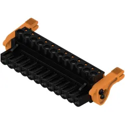Pin header, 12 pole, pitch 5.08 mm, straight, black, 1945160000