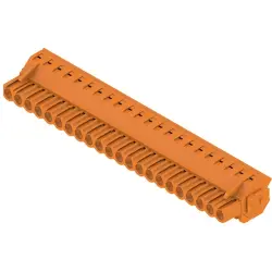 Pin header, 22 pole, pitch 5.08 mm, straight, orange, 1945950000