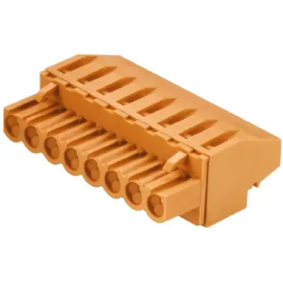 Pin header, 4 pole, pitch 5.08 mm, angled, orange, 1948810000 - 1