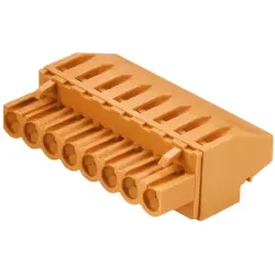 Pin header, 4 pole, pitch 5.08 mm, angled, orange, 1948810000