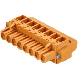 Pin header, 24 pole, pitch 5.08 mm, angled, orange, 1950030000