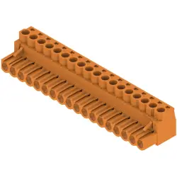Socket header, 18 pole, pitch 5 mm, straight, orange, 1954320000