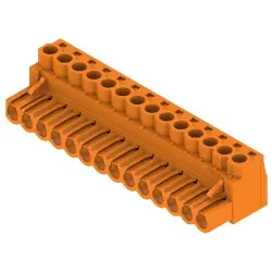 Socket header, 14 pole, pitch 5 mm, straight, orange, 1954370000