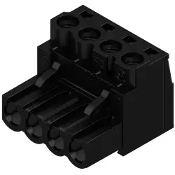 Socket header, 4 pole, pitch 5 mm, straight, black, 1955550000