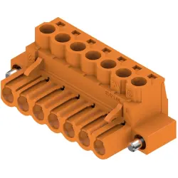 Socket header, 7 pole, pitch 5 mm, straight, orange, 1955750000