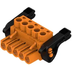 Socket header, 5 pole, pitch 5 mm, straight, orange, 1956340000