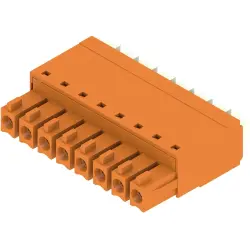 Socket header, 8 pole, pitch 3.81 mm, straight, orange, 1969150000