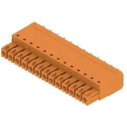 Socket header, 13 pole, pitch 3.81 mm, straight, orange, 1969200000