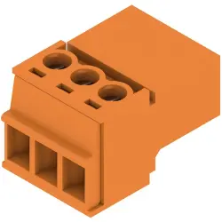 Pin header, 3 pole, pitch 3.81 mm, straight, orange, 1969540000