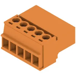 Pin header, 5 pole, pitch 3.81 mm, straight, orange, 1969570000