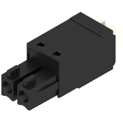 Socket header, 2 pole, pitch 3.81 mm, straight, black, 1969890000 - 1