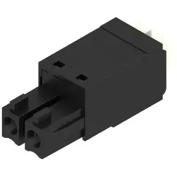 Socket header, 2 pole, pitch 3.81 mm, straight, black, 1969890000