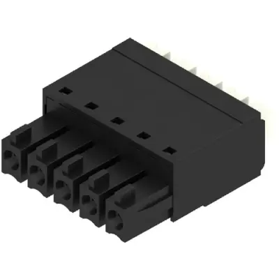 Socket header, 5 pole, pitch 3.81 mm, straight, black, 1969970000 - 1