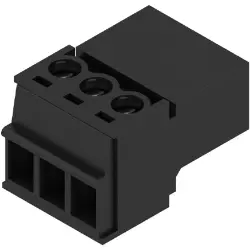 Pin header, 3 pole, pitch 3.81 mm, straight, black, 1970020000