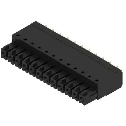 Socket header, 12 pole, pitch 3.81 mm, straight, black, 1970190000