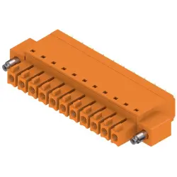 Socket header, 11 pole, pitch 3.81 mm, straight, orange, 1970620000