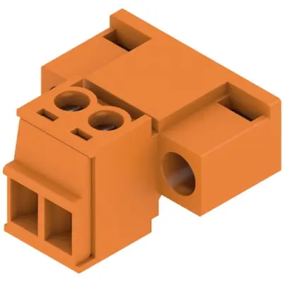 Pin header, 2 pole, pitch 3.81 mm, straight, orange, 1970910000 - 1