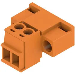 Pin header, 2 pole, pitch 3.81 mm, straight, orange, 1970910000