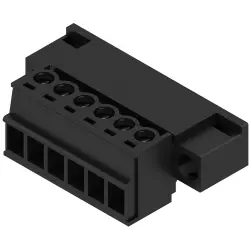 Pin header, 6 pole, pitch 3.81 mm, straight, black, 1971350000