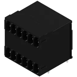 Pin header, 12 pole, pitch 3.81 mm, angled, black, 1973140000