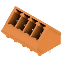 Pin header, 4 pole, pitch 3.81 mm, straight, orange, 1975800000