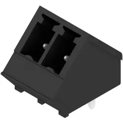 Pin header, 2 pole, pitch 3.81 mm, angled, black, 1976380000