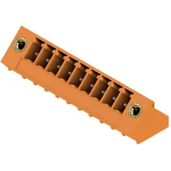 Pin header, 9 pole, pitch 3.81 mm, straight, orange, 1976810000