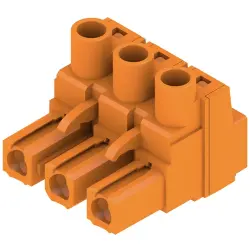 Socket header, 3 pole, pitch 7.62 mm, straight, orange, 1980490000