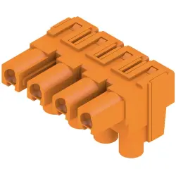Socket header, 4 pole, pitch 7.62 mm, straight, orange, 1980500000