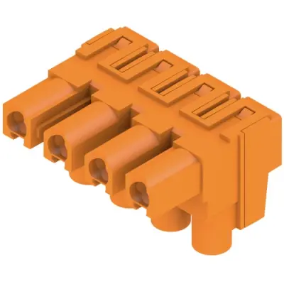 Socket header, 4 pole, pitch 7.62 mm, straight, orange, 1980500000 - 1