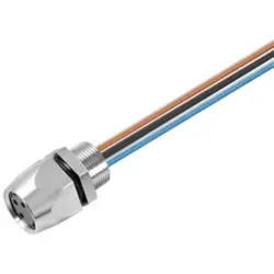Panel socket, M8, 4 pole, strand connection, straight, 1985400000