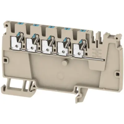 Potential distribution terminal, push-in connection, 0.5-2.5 mm², 5 pole, 24 A, 8 kV, dark beige, 1988100000 - 1