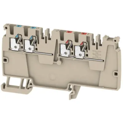 Potential distribution terminal, push-in connection, 0.5-2.5 mm², 4 pole, 24 A, 6 kV, dark beige, 1988230000 - 1