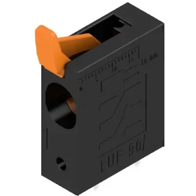 PCB terminal, 1 pole, pitch 10 mm, AWG 20-4, 61 A, spring-clamp connection, black, 1988590000 - 1