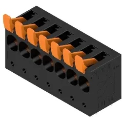 PCB terminal, 7 pole, pitch 10 mm, AWG 20-4, 61 A, spring-clamp connection, black, 1988650000