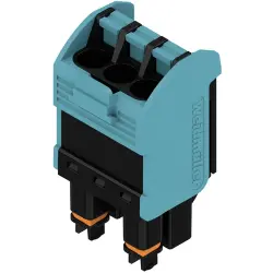 Socket header, 3 pole, pitch 5 mm, straight, black, 1989200000