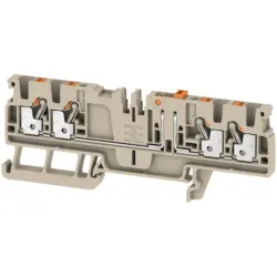 Disconnect/test-disconnect terminal block, push-in connection, 0.5-2.5 mm², 20 A, 6 kV, dark beige, 1989860000