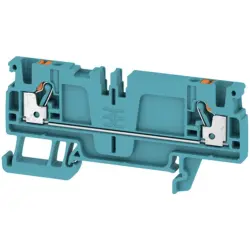 Through terminal block, push-in connection, 0.5-2.5 mm², 2 pole, 24 A, 8 kV, blue, 1989910000