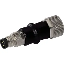 Adapter, M8 (4 pole, plug) to M12 (4 pole, socket), straight, 1990540000