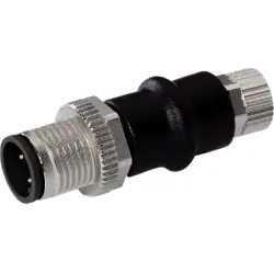 Adapter, M12 (3 pole, plug) to M8 (3 pole, socket), straight, 1990550000