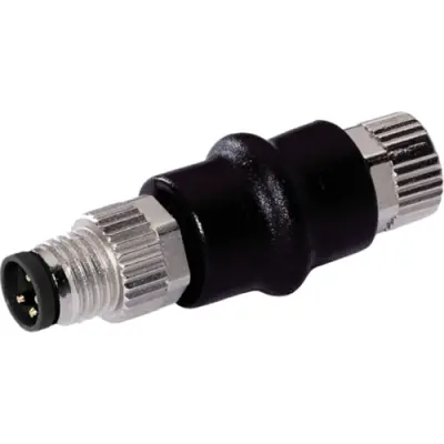Adapter, M8 (4 pole, plug) to M8 (3 pole, socket), straight, 1990570000 - 1