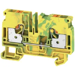 Protective conductor terminal, push-in connection, 0.5-6.0 mm², 2 pole, 41 A, 8 kV, yellow/green, 1991810000