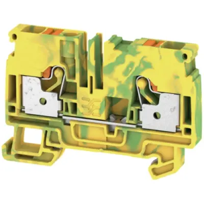Protective conductor terminal, push-in connection, 0.5-6.0 mm², 2 pole, 41 A, 8 kV, yellow/green, 1991810000 - 1