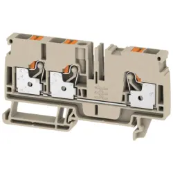 Through terminal block, push-in connection, 0.5-6.0 mm², 3 pole, 41 A, 8 kV, dark beige, 1991820000