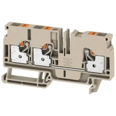 Through terminal block, push-in connection, 0.5-6.0 mm², 3 pole, 41 A, 8 kV, dark beige, 1991820000 - 1