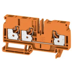 Through terminal block, push-in connection, 0.5-6.0 mm², 3 pole, 41 A, 8 kV, orange, 1991840000