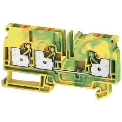 Protective conductor terminal, push-in connection, 0.5-6.0 mm², 3 pole, 8 kV, yellow/green, 1991850000