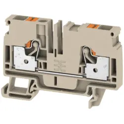 Through terminal block, push-in connection, 0.5-6.0 mm², 2 pole, 41 A, 8 kV, dark beige, 1992110000