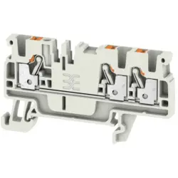 Through terminal block, push-in connection, 0.5-2.5 mm², 3 pole, 24 A, 8 kV, light gray, 2003120000